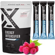 헬스 보충제 CardoMax Clear Liquid Mix - Pre-Workout + Caffeine BCAA & 100% B3 6&12 Vitamins Natural Ta, Blue Raspberry
