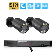 사치캠 고화질 4K 8채널 녹화기 NVR 800만화소 IP카메라 2대 실외 POE CCTV세트 오디오, 2대+8채널 녹화기+2TB HDD 풀세트