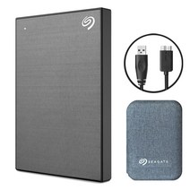 씨게이트 외장하드 원터치 외장 HDD 저장장치 데이터복구 + 파우치, 1TB, 스페이스그레이