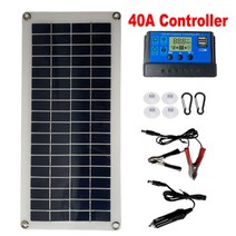 태양열설치 태양광패널 1000w 인버터 세트 12v 10a-60a 컨트롤러 플레이트 키트 전화 rv 자동차 mp3 충전기 야외 배터리, 40a 컨트롤러 세트, 1개