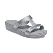 crocs 크록스 샌들 우먼 몬테레이 메탈릭 웨지 플립 207144-007