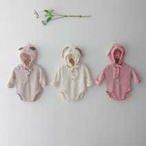 아기 쌍둥이 곰돌이 토끼 긴팔 슈트 보넷 세트 베이비 100일 선물 남매룩 촬영
