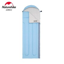 Naturehike Nuoke 절묘한 후드 봉투 슬리핑 백 성인 야외 텐트 캠핑 싱글 울트라 라이트 휴대용, 하나, 폭풍Blue-L250(1.5Kg)