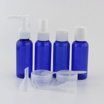 12 개/대 10 휴대용 여행 화장품 용기 키트 개인 케어 메이크업 컨테이너 병 비행기 스프레이 로션 크림 펌프, 플라스틱, Blue Bottle 2 jars
