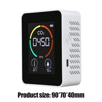 실내 공기질 측정기 농도 휴대용 산소 습도 공기 이산화탄소 미세먼지 다기능 5 in1 co2 meter 디지털 usb hcho 감지기 가스 분석기 온도 품질 모니터 50, 협력사, 3 in 1 흰색