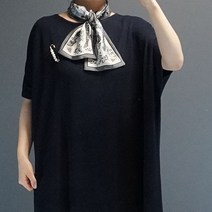 타이 스카프 여자 일자 타이 롱 양면 고급 스카프 여성 실크 에뜨로 스타일 명품일자 직사각 머플러 가을 겨울 40대 50대 엄마옷 여성의류 패션악세사리 그레이