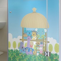 바보사랑 고급칼라안개시트 동물친구들 친구들과 원두막에서.뭉키, 90x120cm|분리형