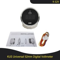 차량용 시거잭 USB 전압계 전류계 전압 측정기 쿠스 2quot 선박용 배터리 게이지, 12v 24v-bs