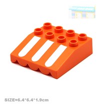 빌딩 블록 장난감 어린이용 큰 입자 집 부품 액세서리 창문 벽 지붕 건설 조립 Diy 벽돌 교육 완구, [23] Orange awning