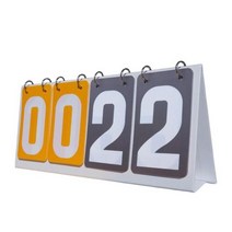 점수판 스코어보드 4 자리 플립 점수 보드 게임 대형 경쟁 휴대용 탁상 판, 01 Yellow Gray
