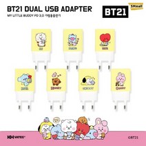 BT21 고속충전기 PD QC3.0 20W 어댑터 / 가정용 멀티충전기 USB-A+USB-C타입 듀얼 동시충전 (충전케이블 별매) / BT21 KCL-PDC016 [타타], KCL-PDC016[타타]