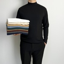 10컬러 M-5XL 95부터 125까지 남자 스판 부드러운 반목 빅사이즈 루즈핏 반폴라 사계절 봄 가을 겨울 목티 반 폴라 폴라티 하프넥 긴팔 티