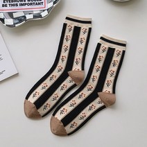 니트양말 니즈삭스 루즈 캐시미어 무봉제 레깅스 원피스 2022 새로운 빈티지 여성 일본 패션 하라주쿠 레트로 크루 꽃 무늬 프린트 sweet girl kawaii 귀여운 활 긴