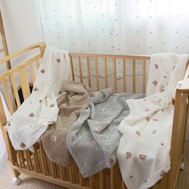 네이처스티치 볼빨간 아기동물들 자수 모달 와플 여름/간절기 블랭킷 아기 유모차 카시트 낮잠 이불, 아기다람쥐