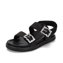 바바라(슈즈) 바바라 새틴 큐빅장식 포인트 벨크로 샌들 BBF335BK
