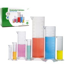 초등 과학교구 플라스틱 눈금 실리더 7p세트 패키지 실험실 키트 부피