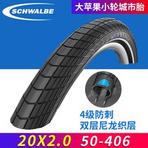 SCHWALBE 자전거 타이어 접이식 자전거 20 인치 타이어 Dahon BMX 마라톤 찌르기 방지 액세서리, 20 인치 BIG APPLE 20x2.0 406