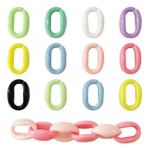 E (10개) 빅 원형 파스텔색 아크릴체인, 10개입, [E18-1]보라