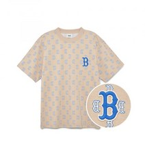 MLB 클래식 모노그램 전판패턴 반팔 티셔츠 BOS (L.Sand)