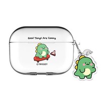 리틀티노 에어팟프로 / 에어팟프로2 클리어 케이스+키링 세트, 스케이트보드, AirPods Pro