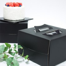 장원패키지 케익박스 블랙블랙 (하판 별도구매), 2호, 5매