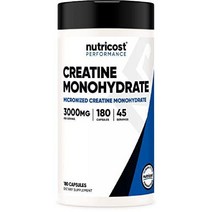 뉴트리코스트 크레아틴 모노하이드레이트 3000mg 180/500 캡슐, 180 카운트(1팩)