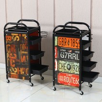 미용실 트레이 웨건 트롤리 카트 네일 피부 샵 수납장, 오일이포함된검은색5중기어플레이트공식표준