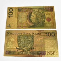 지폐계수기 돈세는기계 새로운 디자인 폴란드 지폐 500 금박 플라스틱 카드 수집 선물용 다채로운 인쇄, 100PLN+1pcs