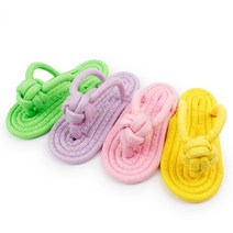 용용펫(허차허차 )강아지 로프 매듭 슬리퍼 장난감, 노랑