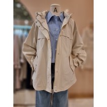 SOUP.숲 탈부착 후드 허리스트링 야상점퍼 SZ3UJ81