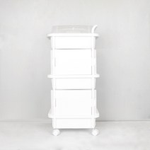 큐브 이동식 수납 정리함, 3단(컬러형), 화이트
