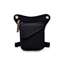 오토바이 드롭 다리 가방 나일론 허리 허벅지 패니 팩 벨트 부랑자 파우치, 검은색