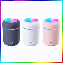 휴대용 300ml 전기 공기 가습기 아로마 오일 디퓨저 usb 멋진 안개 분무기 홈 자동차에 대한 다채로운 야간 조명, 없음
