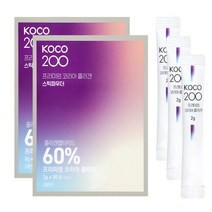 KOCO200 먹는 197달톤 저분자 국내산 콜라겐 비오틴 엘라스틴 히알루론산 코코200 스틱 파우더, 2g x 60포
