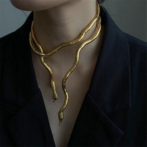 이어폰 2021 새로운 펑크 힙합 금속 조절 골드 실버 컬러 뱀 다기능 목걸이 금속 여성 여자 파티 쥬얼리, 2. gold