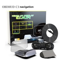 OBDHUD C3 Plus OBD2 HUD 자동 탐색 헤드업 디스플레이 GPS EOBD 디지털 속도계 obd2 gauge 자동차 액세서리 온보드 컴퓨터, C3 navigation_CHINA