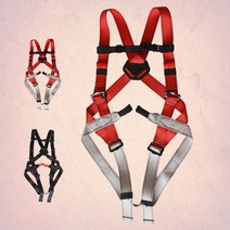 고소 고지대 작업 전신 안전 벨트 내리막 장비 등반 야외 하네스 안전띠, 레드