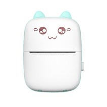 핸드폰사진인화기 사진출력기귀여운 포켓 무선 충전식 미니 휴대용 사진 라벨 학생 영수증 휴대폰 공부, 02 파란