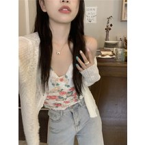 달콤한 플라워 나시 코디 니트 카디건