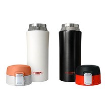 [더렌] 한샘 원터치 이중진공 보온 보냉 휴대용 텀블러 300ml, 아이보리