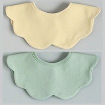 바니블라썸 아기 턱받이 침받이 (사계절용 여름용) 빅롤링세트 (2P), 16.노랑버터+아보카도그린
