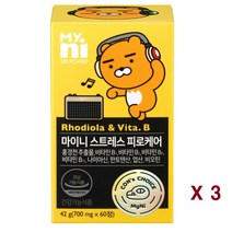 마이니 스트레스케어비 비타민b b1 b2 b6 b12 비오틴 나이아신 엽산 판토텐산 홍경천 로디올라 비타민b군 피로회복 에너지 활력 영양제, 3병, 60정