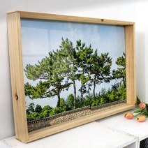 아트박스/꾸밈 ta323-우드프레임액자_담장위의소나무(대형)