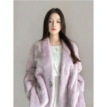페이크퍼코트 노카라 에코퍼 보라색 퍼플 밍크점퍼