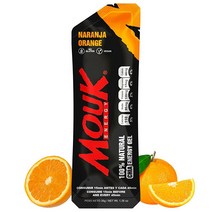 MOUK Energy Sports Nutrition 에너지 젤 - 치아 씨앗이 함유된 레몬 맛 | 쉬운 소화 천연 성분 빠른 작용 비건 글루텐 - | 10팩 40.8ml(, Orange