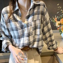여성 캐주얼 체크 남방 셔츠 봄 블라우스 가을 패션 옷쇼핑몰 데일리외출룩 여대생새내기룩