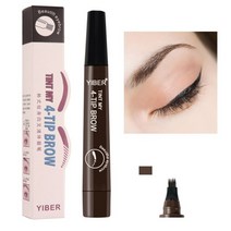 눈썹타투펜 문신 아이브로우 5 색 3d microblading 파인 스케치 액체 방수 증강 염료 색조 4 포크 팁 51, 02 암갈색