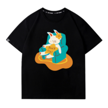 티셔츠 프린트 커플 여름 캐릭터 반팔 t 루즈 커플룩 순면 남녀