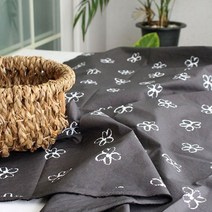 원단마트 패브릭천 80수 고밀도 이불 천 워싱 바스락 꽃잎 다크그레이