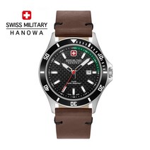 06-4161.2.04.007.06 스위스밀리터리 하노와 가죽시계
